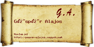 Gáspár Alajos névjegykártya